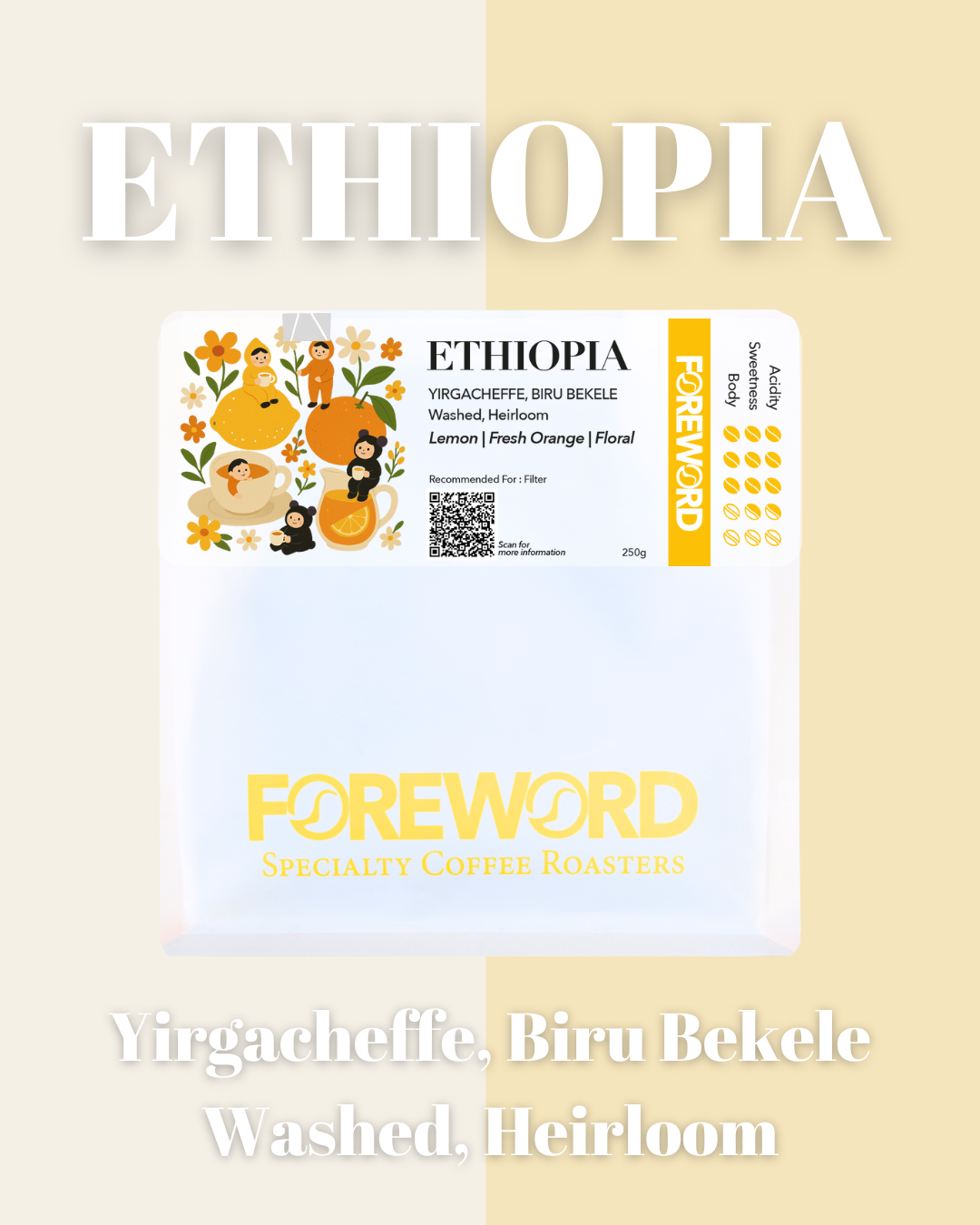 Ethiopia Yirgacheffe, Biru Bekele – Washed