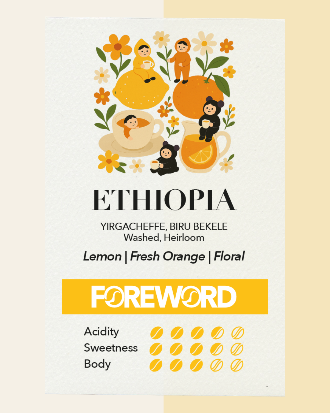 Ethiopia Yirgacheffe, Biru Bekele – Washed