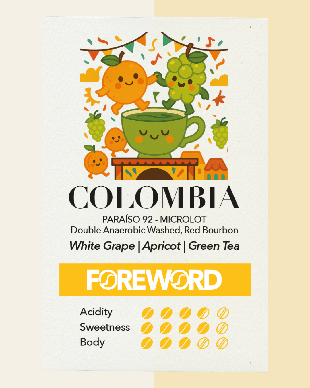 Colombia Paraíso 92 Red Bourbon - Double Anaerobic Washed